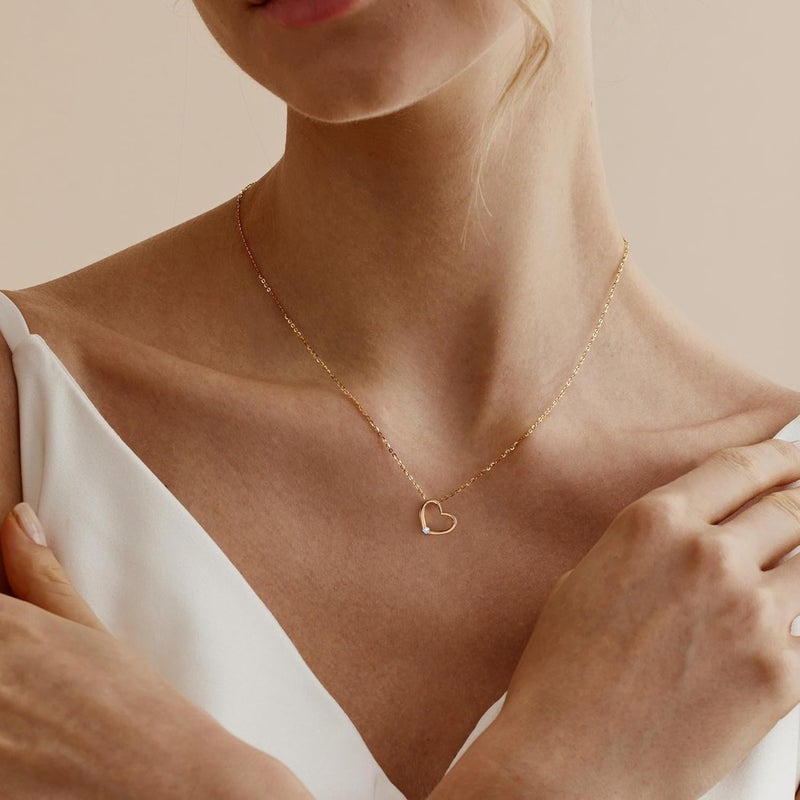Ieftop Valentines Birthday Gifts for Women Teen Girls - Dainty 14K Gold/Silver Plated Cute Heart Handmade Disc Circle Bee Choker Adjustable Necklace for Women Teenage Girl Trendy Jewelry - Image 5